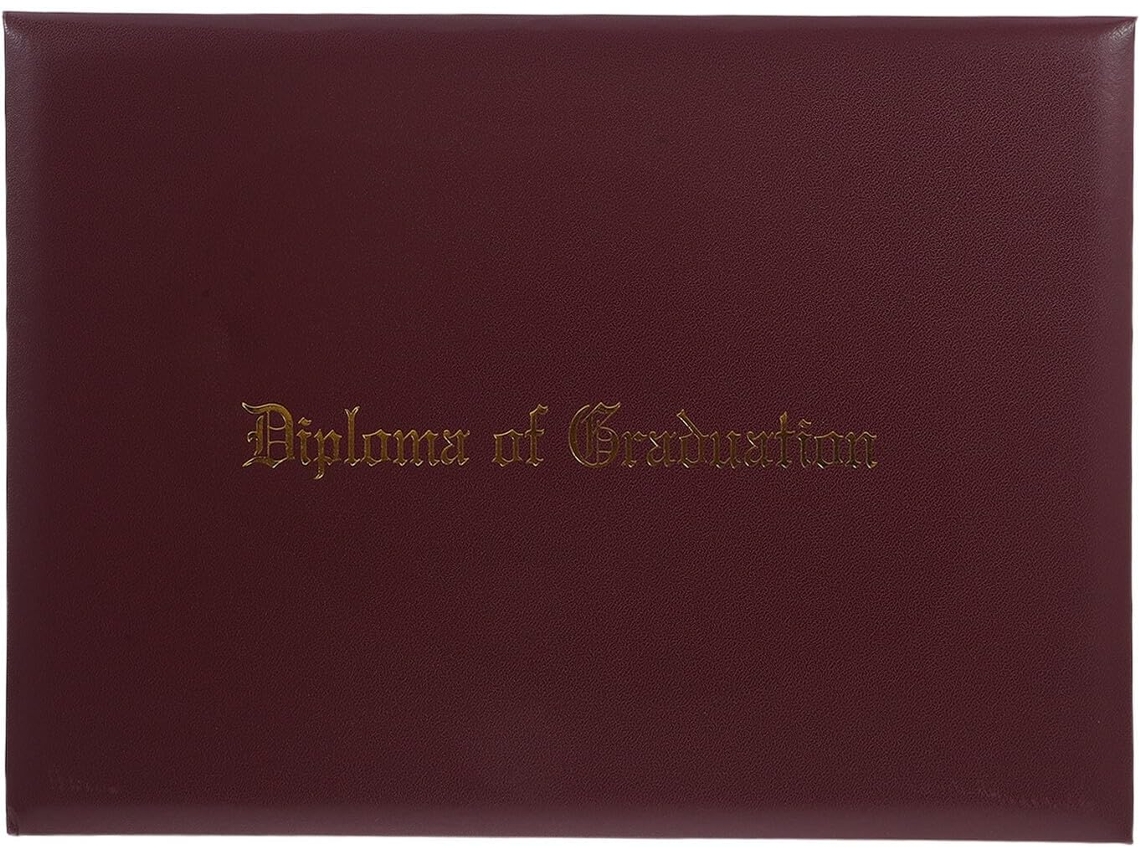 Porta diploma em Couro Sintético Cor Café com Forro Pvc e Acolchoamento Espuma, Capa para Certificado Tamanho