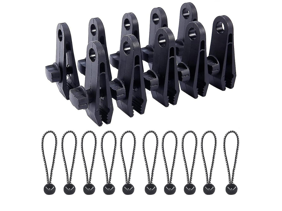 Omni-10 Clips De Toldo Reutilizables Resistentes Com Cordas Elásticas Para Carpa Loja Acampamento Cobertura Barco Piscina