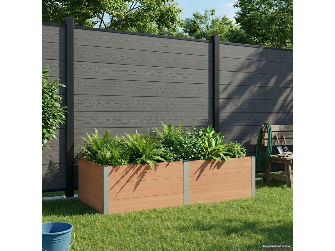 Vidaxl Canteiro De Jardim Elevado Castanho 200 X 100 X 54 Cm