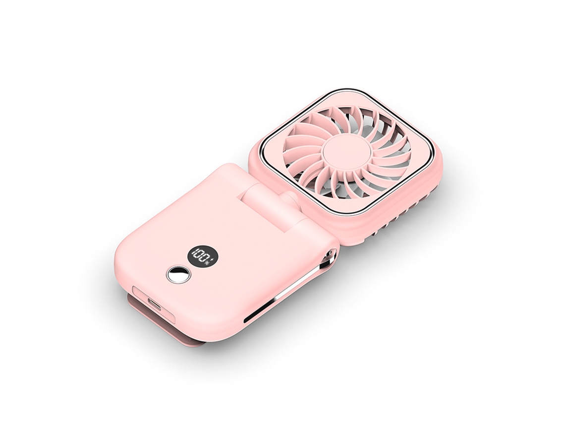 Ventilador de Mão EIFSON Portátil com Clip Ecrã Led 3 Velocidadesrosa