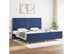 Vidaxl Estrutura De Cama Sem Colchão 200x200 Cm Tecido Azul