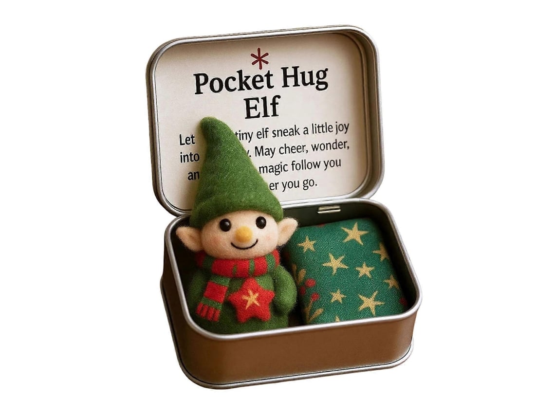 Pocket Hug Elfo E Krampus, Presente De Bolso, Feltro