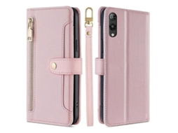 Capa De Couro Com Zíper Transversal Com Textura De Ovelha Para Rakuten Hand 5g
