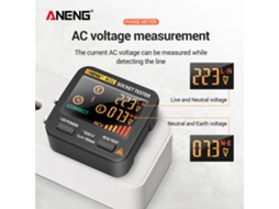 Testador de Tomada Aneng AC11, Detector de Vazamento Elétrico, LCD, RCD, NCV, Fio Terra, Neutro, Fase, Plugue UK | S/MARCA