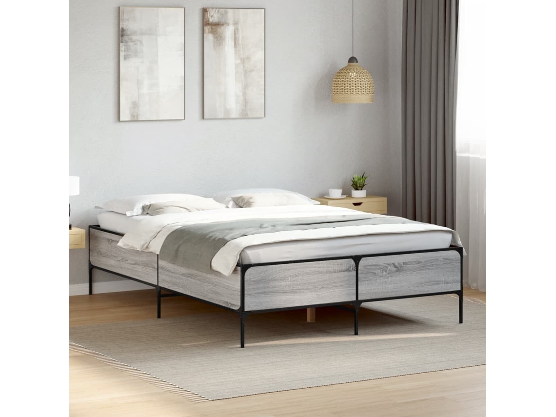 Estrutura De Cama 120x190 Cm Derivados Madeira/metal