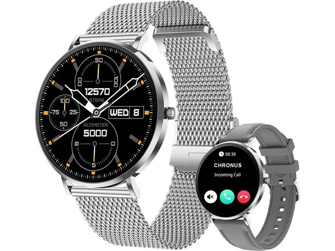 Smartwatch T8pro Amoled 1.32" De Aço Com Chamada Bluetooth Prata