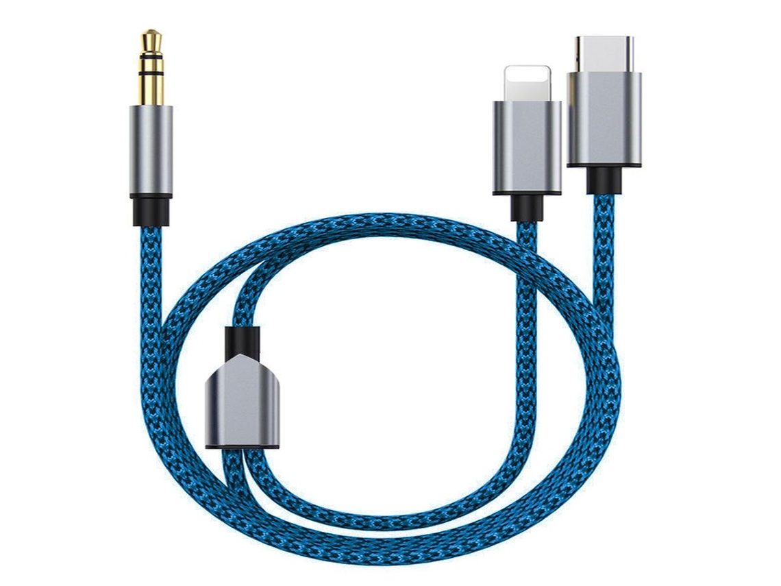 Lurelia Hub Usb-c 2 Em 1 Com Áudio 3,5 Mm Azul Compacto