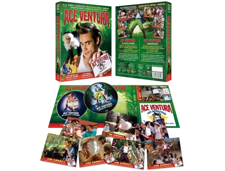 Blu Ray Ace Ventura Pet Detective + Ace Ventura: When Nature Calls - Ace Ventura Un Detective Diferente + Ace Ventura: Operación África
