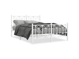 Estrutura de Cama com Cabeceira e Pés Metal Branco MAISON EXCLUSIVE 140x200 cm