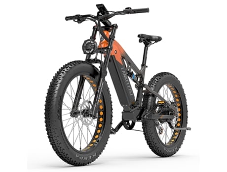 Bicicleta Eléctrica LANKELEISI Rv800 48V 20Ah 750W Preto Laranja