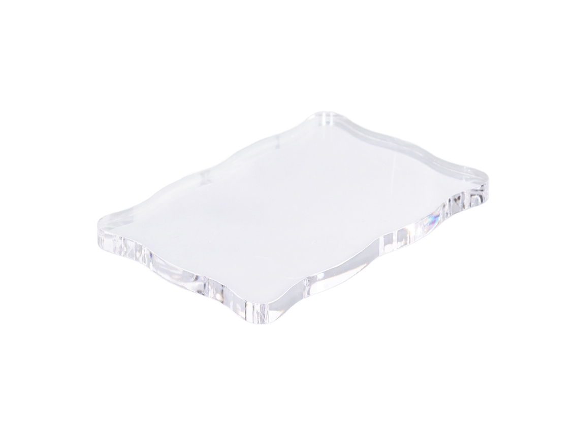 Bloque De Estampación Acrílico Transparente Com Mango Curvo Para Artesanato Diy Tl008