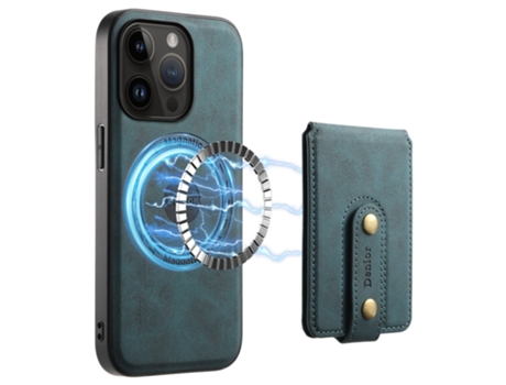 Suporte Casa Para Iphone 14 Pro Denior Pele Sintética Magnética Bege