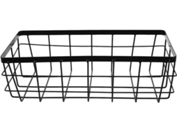 Prateleira Retangular De Ferro Para Banheiro Besportble Com Estrutura Robusta E Design Montagem Na Parede, Preta, Para