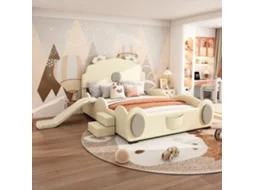 Cama Infantil Pu Bege 140x200 Cm