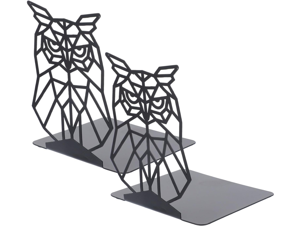 Suporte Para Livros Genérico Em Ferro Preto Formato De Coruja, Ideal Para Livros Pesados Design Durável E Simples