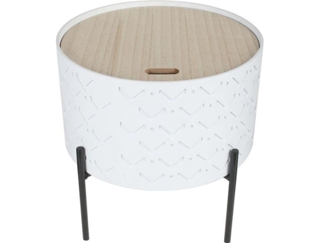 Mesa Final com Baú Branco C 35 X P 35 X a 35 Cm HOME DECO FACTORY