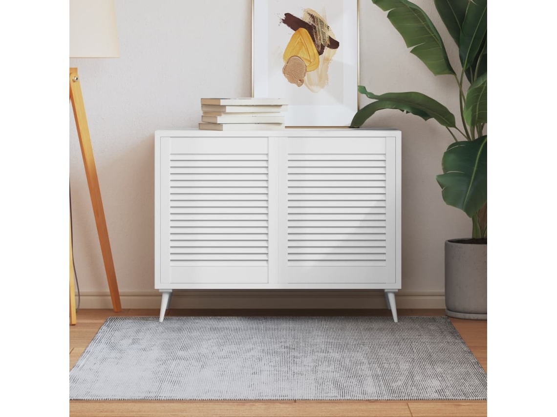 Vidaxl Portas De Armário 2 Pcs Design De Persiana Pinho Maciço Branco