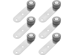 Conjunto De 6 Roletes Para Porta De Correr Com Suporte Antideslizamento