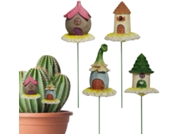Vasos Decorativos Genéricos Kit de 4 Casinhas de Fadas em Resina para Decoração de Jardim, Caminhos, Canteiros e Vasos CHABERLU