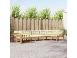 Vidaxl Conjunto De Sofás Para Exterior 7 Unid. Branco E Creme