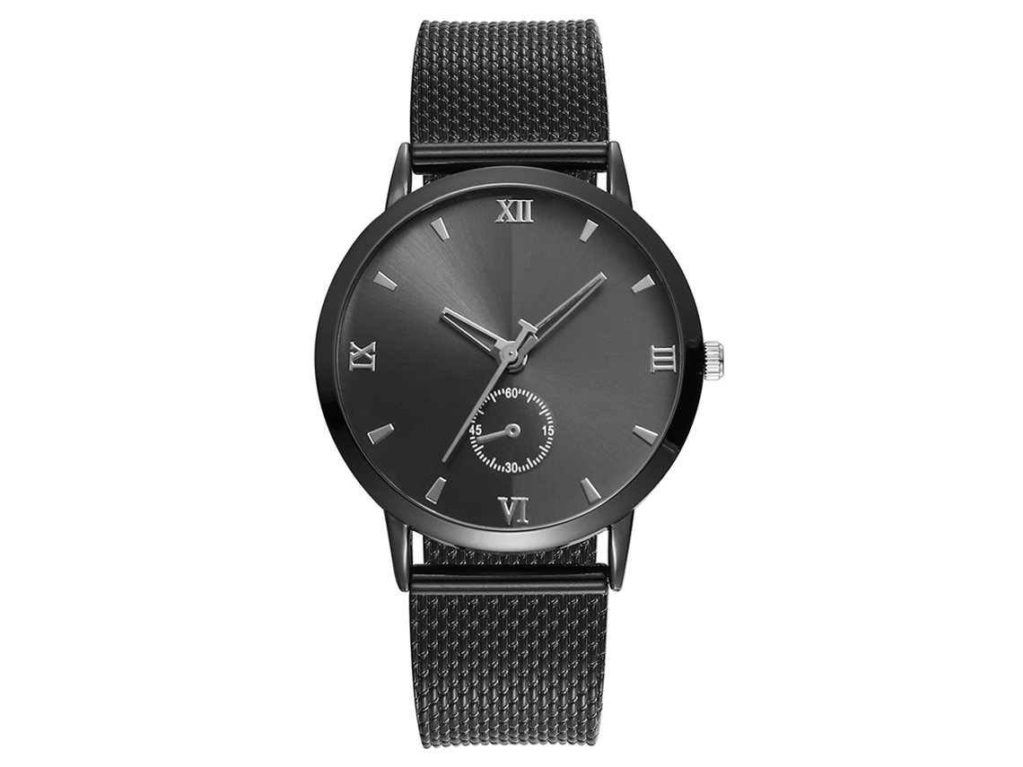 Reloj De Cuarzo Vansvar Con Correa De Plástico Y Números Romanos Unisex (negro)