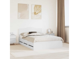 Vidaxl Estrutura Da Cama Branco 140 X 190 Cm Madeira De Engenharia