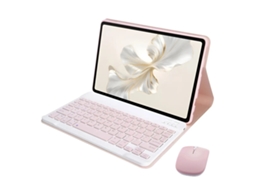 Capa Com Teclado Para Tablet Honor X10 De 11 Polegadas, Teclado Sem Fios Com Rato Bluetooth E Suporte Multiângulo. Rosa Hexinyigjly