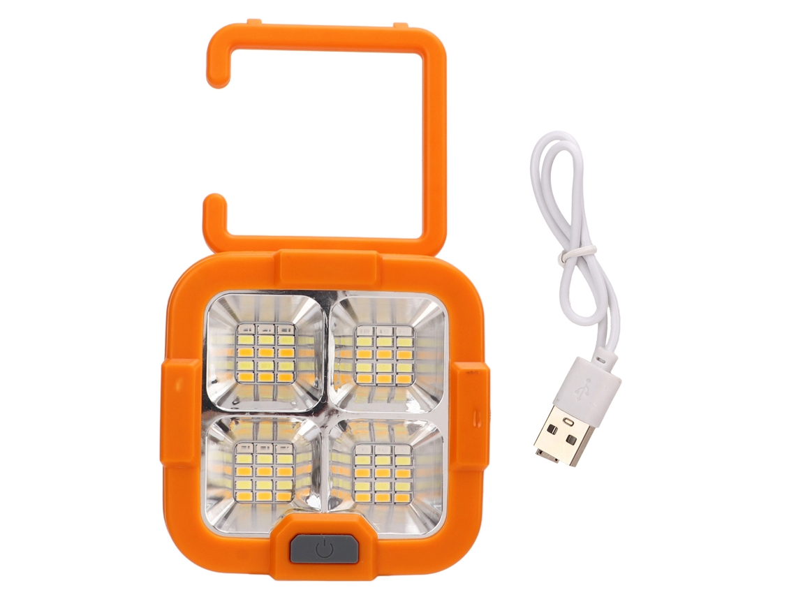 Lanterna de Trabalho Led Recarregável Usb, com Gancho, IpX5, 4 Modos, Placa Solar, para Reparo, Construção | S/MARCA