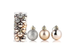 24 Bolas De Navidad Reutilizables De Alto Brillo Decoración Del Árbol De Navidad Hogar 4-8cm 4 Cm Champagne