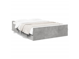 Bed Frame, Bed Frames Vidaxl Cinzeto Madeira Processada (135 X 190 Cm)