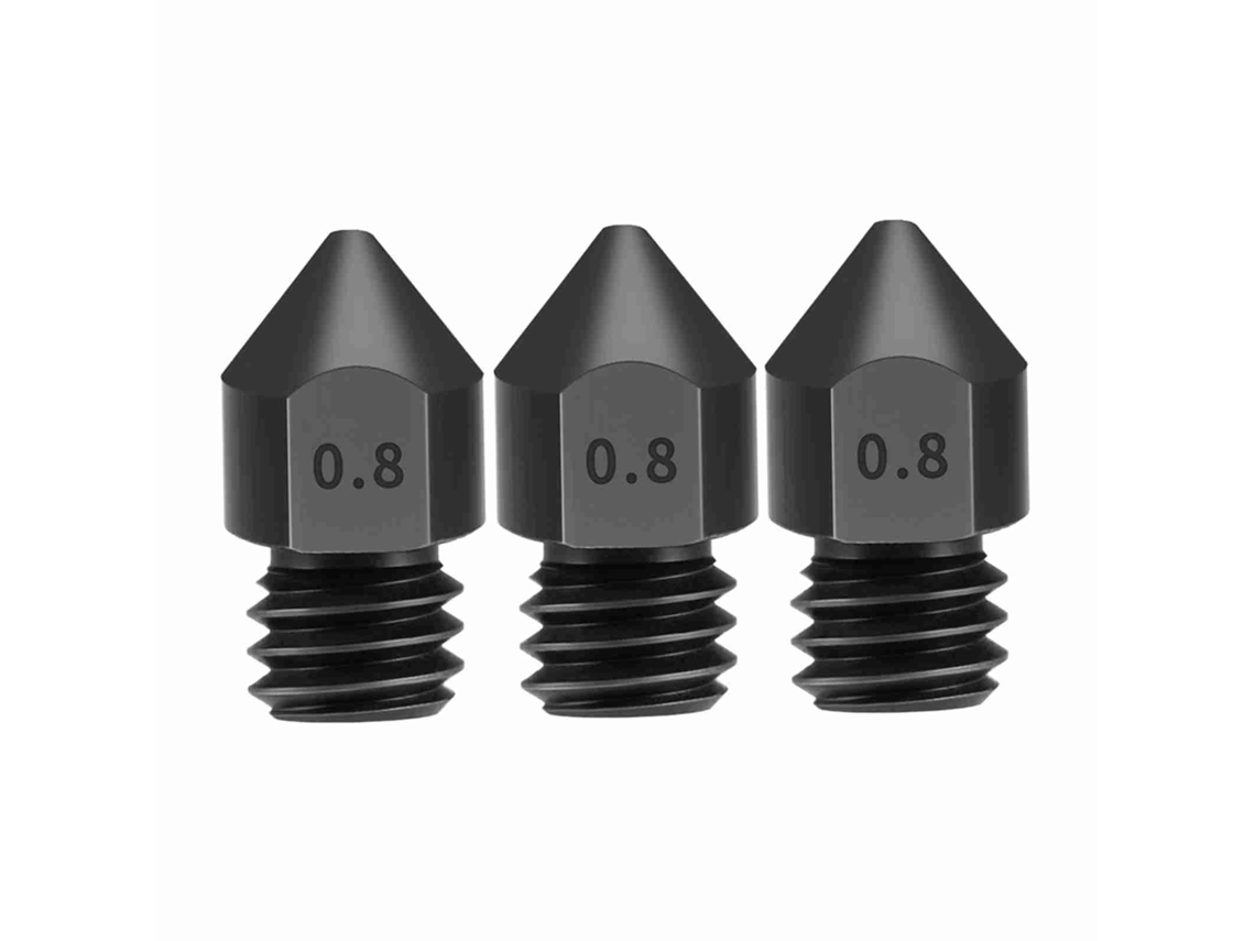 Bicos De Aço Temperado 0.8mm Para Filamento 1.75mm Creality Ender 3 Cr-10 Impressora 3d Extruder Mk8