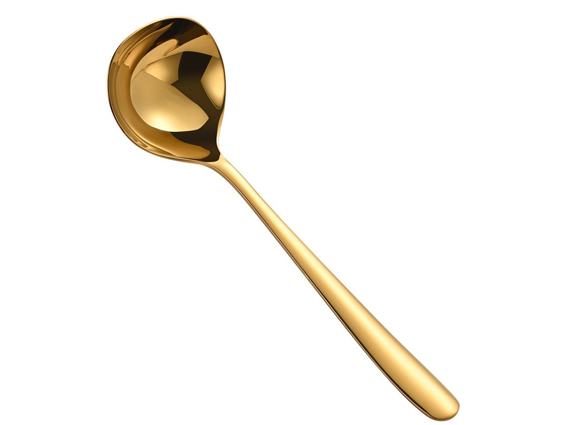 Concha De Sopa Aço Inoxidável, Dourada, Tigela Funda, 20 Cm, Própria Para Máquina Lavar Louça