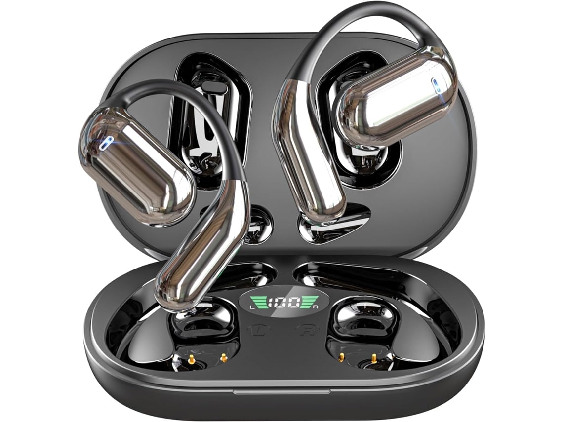 Fones de Ouvido Bluetooth 5.3 JIAPEI Microfone Embutido com Gancho e Display LED