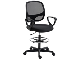 Cadeira de Escritório ergonômica, com altura ajustável, base cromada, giro de 360° e estofamento em tela branca ZENCORE SERVICES