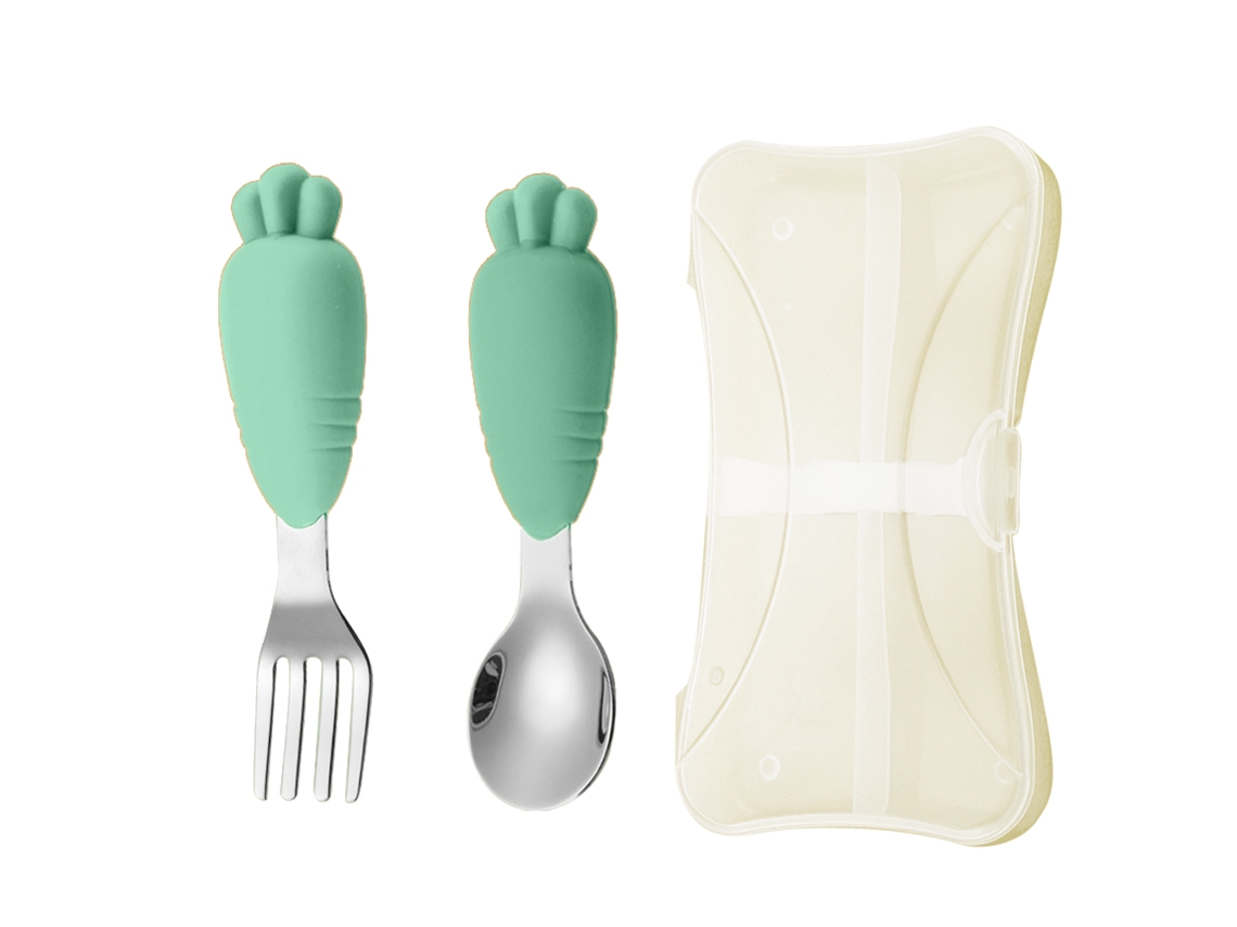Utensílios para Crianças Colheres e Garfos de Aço Inoxidável para Auto-Alimentação NEVEANCE