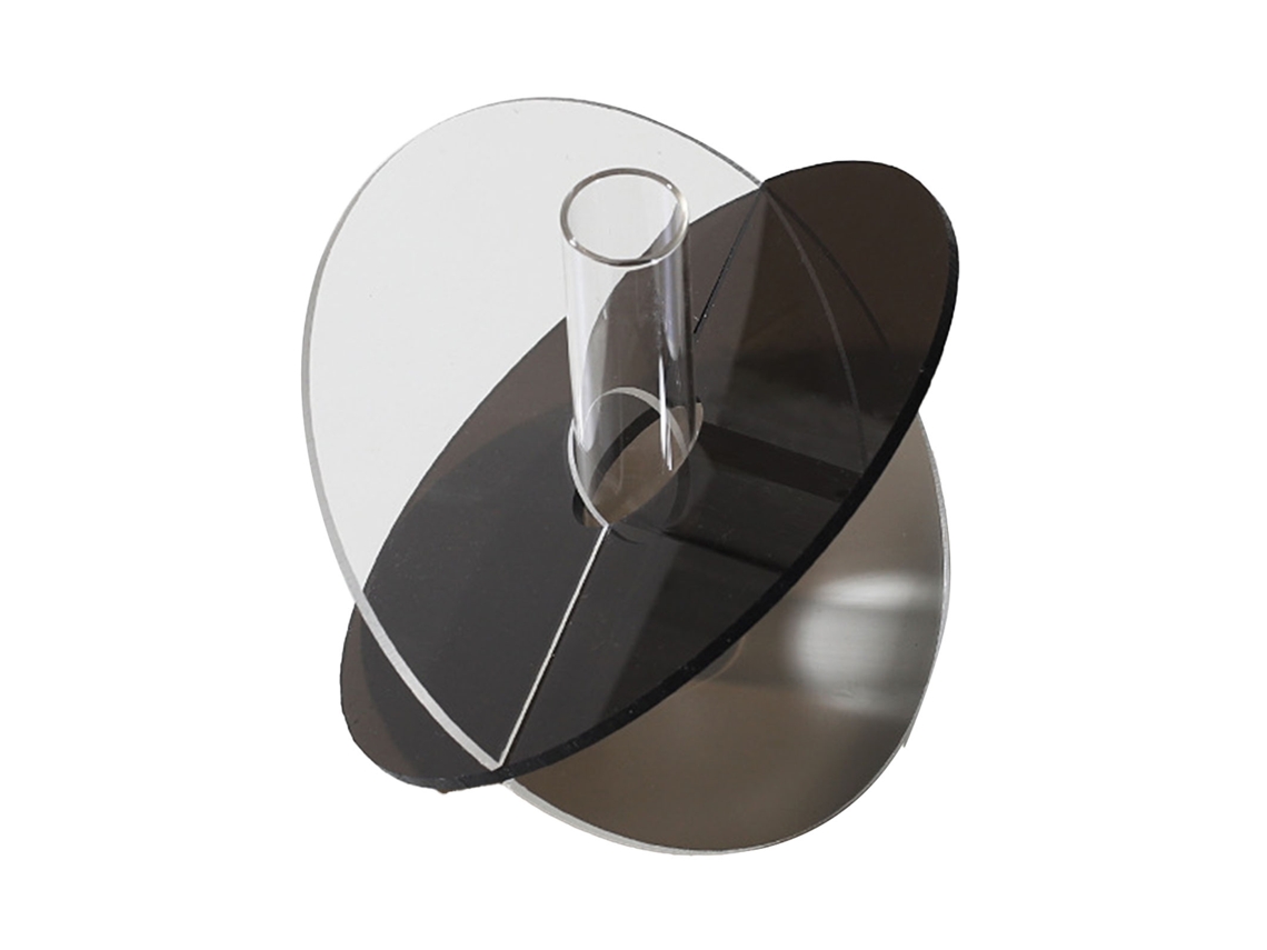 Vaso Geométrico Em Acrílico Laxiscreed 15x13x2cm Cinza Para Decoração De Interior