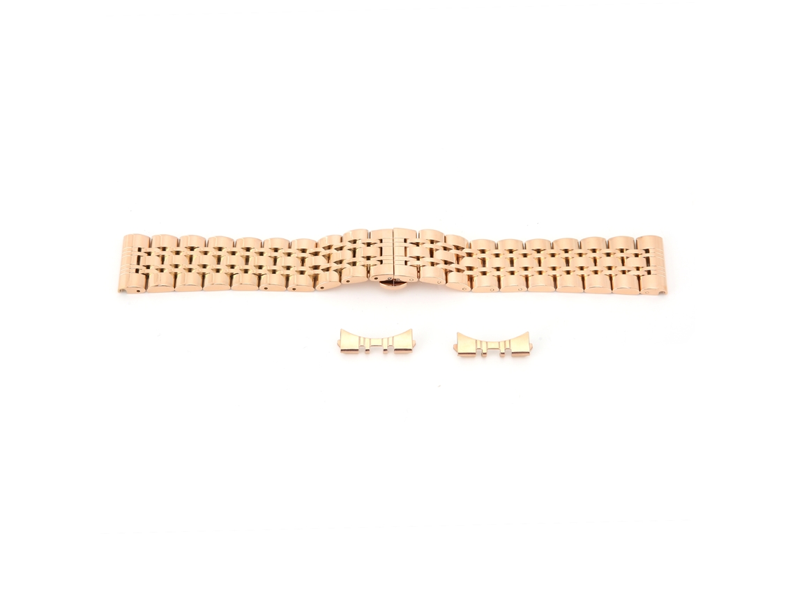 Pulseira de Relógio Ajustável de Aço Inoxidável 23mm Dourado Rosa em S/MARCA