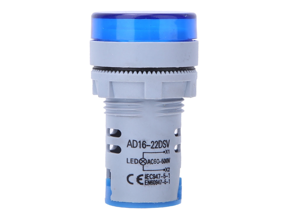 Indicador Led Ad16-22ds Voltmeter Digital Display Tensão Ac 60v-500v Azul