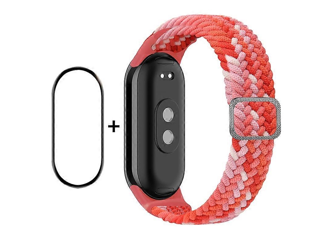 Para Xiaomi Mi Band 8, Enkay Hat-prince 2 Em 1: Protetor De Tela Com Cobertura Total + Pulseira De Nylon Trançado Elástica