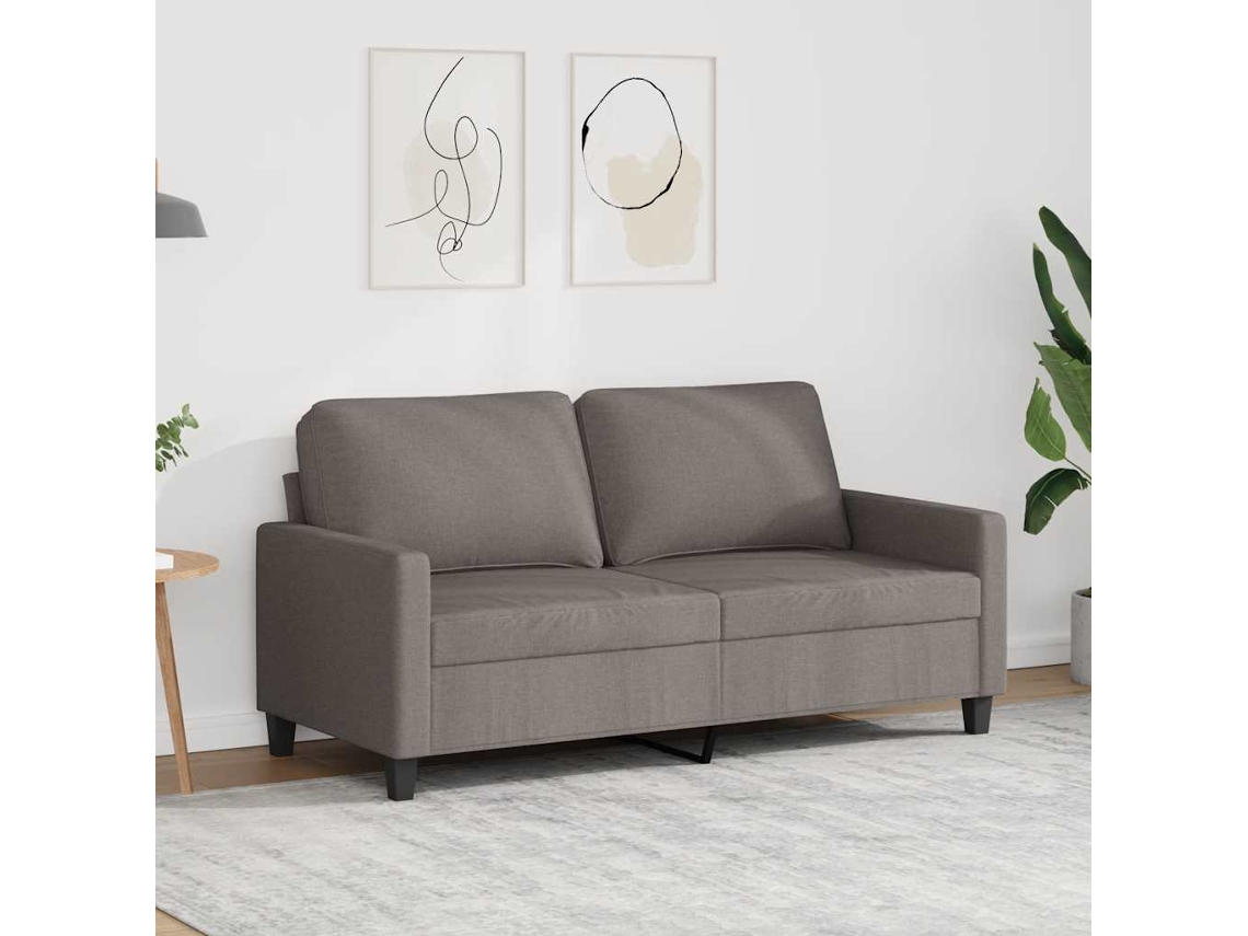 Vidaxl Sofá De 2 Lugares Tecido 140 Cm Cinzento-acastanhado