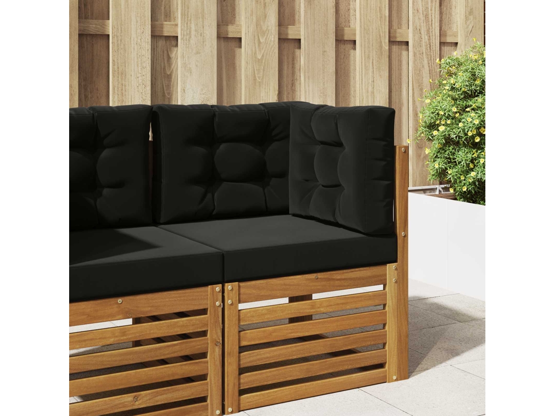 Vidaxl Almofada Para Sofá Externo Poliéster Preto 60 X 60 Cm