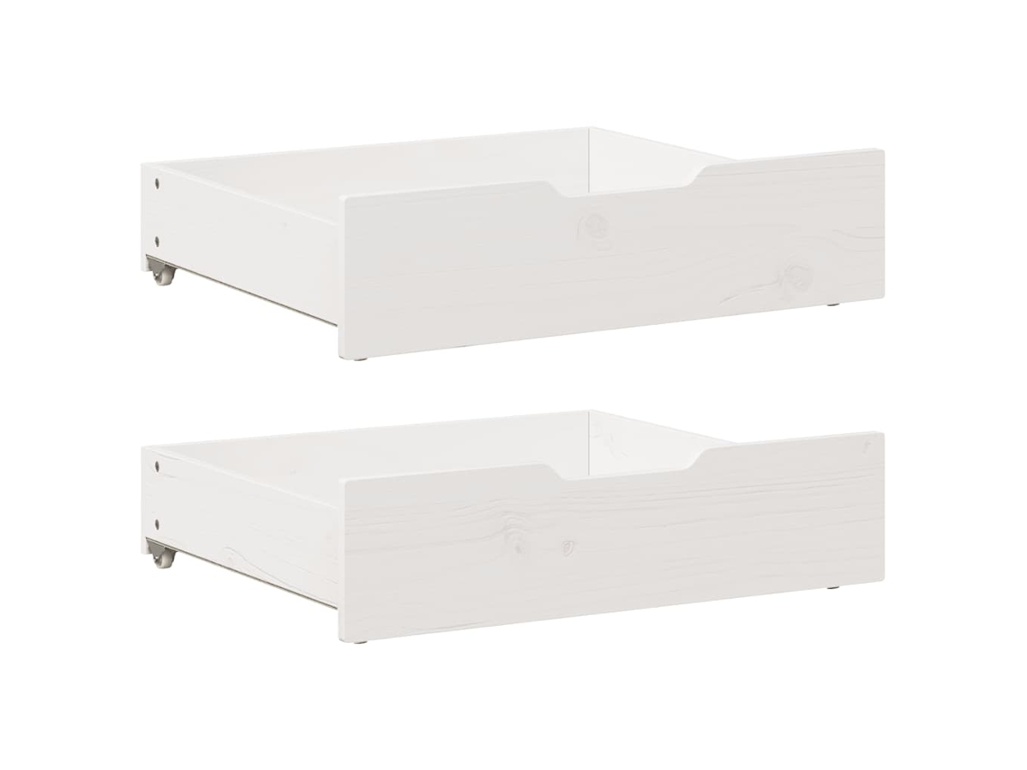 Under-bed Drawer, Under-bed Drawers Vidaxl Branco Madeira De Pinho (75 X 55 X 16 Cm)