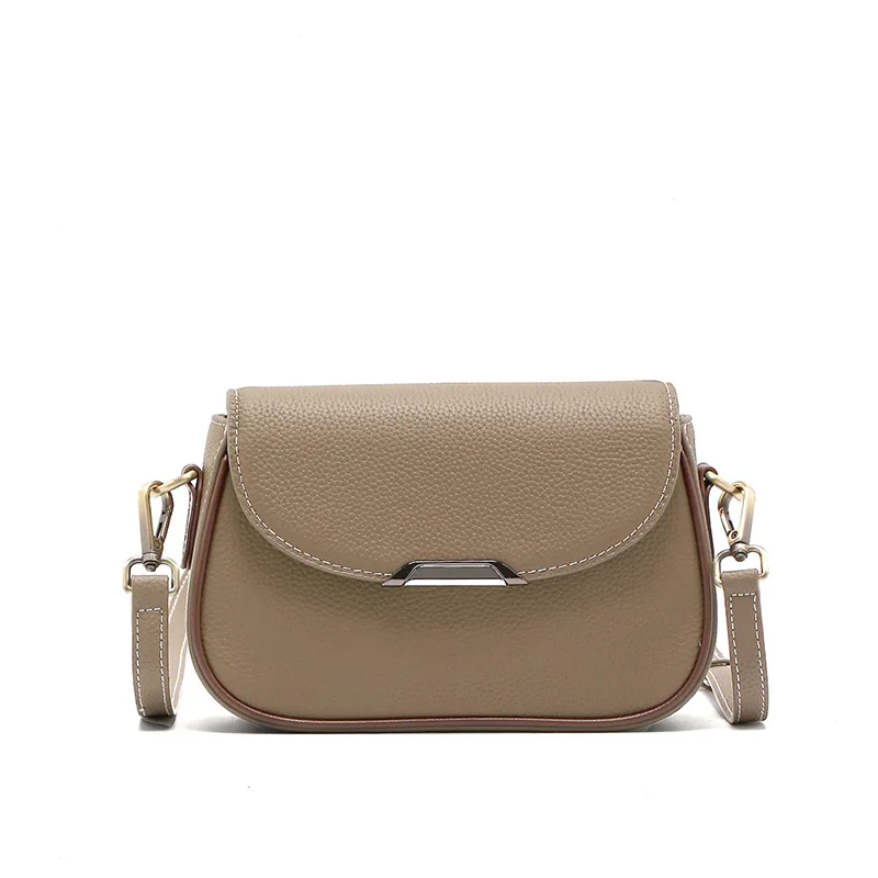 (208-cáqui Escuro) Bolsa Quadrada Feminina Elegante, Modelo 2026, Nova Bolsa De Ombro Em Couro Genuíno.