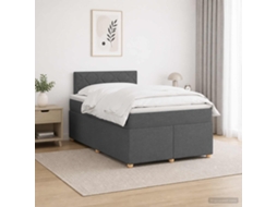 Vidaxl Cama Box Spring Com Colchão Cinzento-escuro 120 X 190 Cm Tecido