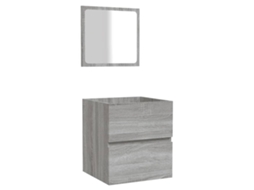 Bathroom Cabinet With Mirror, Bathroom Cabinets With Mirrors Vidaxl Cinzeto Madeira Processada (n/a)