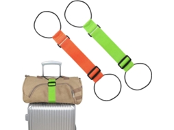 Conjunto De 2 Cintas Ajustáveis Para Mala, Cor Verde, Para Fixação Segura De Bagagem Em Viagem