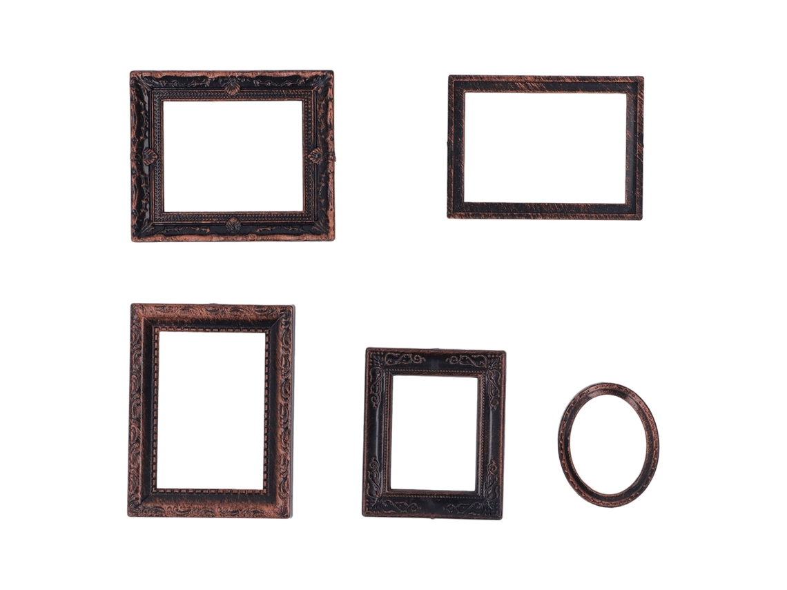 Primerox molduras de Foto Miniatura Vintage Exquisite 5pcs para Casinha de Bonecas 1/12