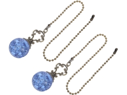 Conjunto De 2 Peças Corrente Para Ventilador Teto, Cristal Azul