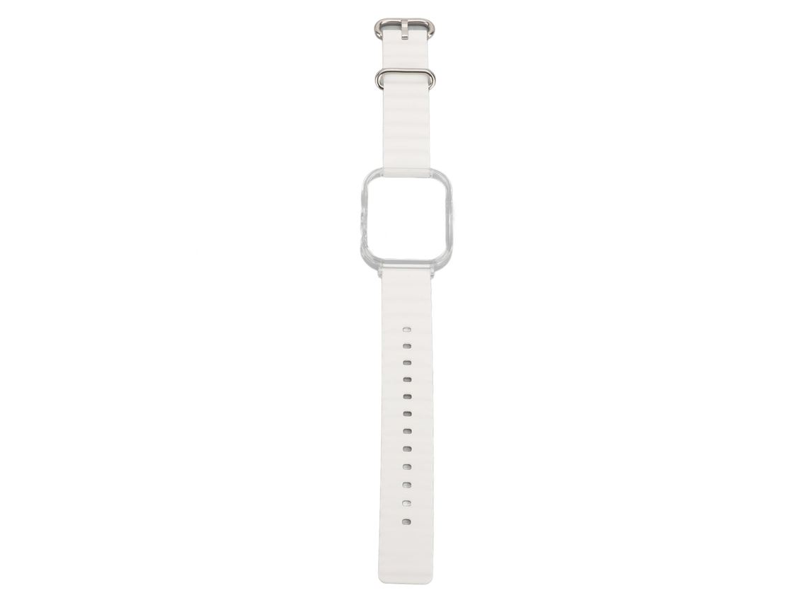 Pulseira de Silicone 2 em 1 com Capa Transparente Ajustável para Watch Fit 3 Branco