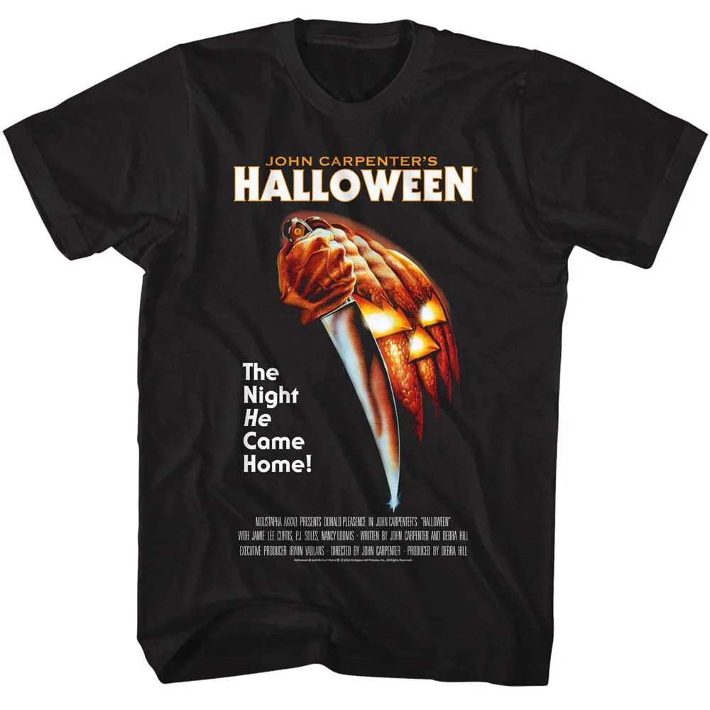 Unisex Adult T-shirt Rockinstone Halloween Movie Movie Poster Black Sizem